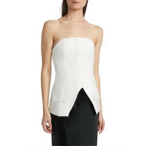 NWT Nonchalant Label Petra Strapless Tailored‎ Winter White Top XS $380